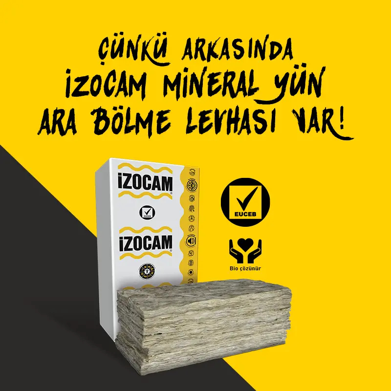 İzocamdan A sınıfı yalıtım çözümü Mineral Yün Ara Bölme Levhası 